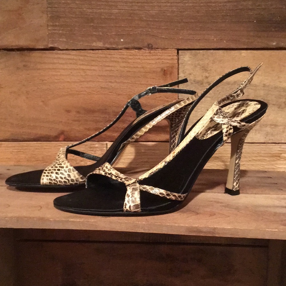 Nine West snakeskin/leather sandals